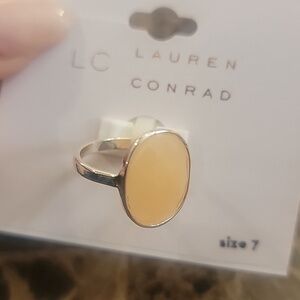 LC Lauren Conrad Silver Ring with Peach Stone
